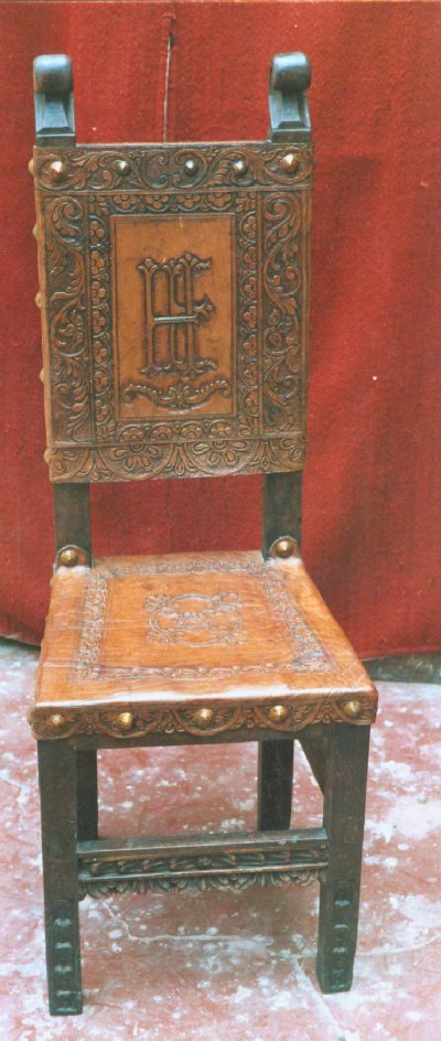 Hand Tooled Leather Chair