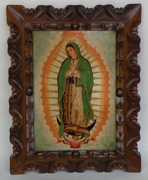 Virgen de Guadalupe hand painted made in Peru